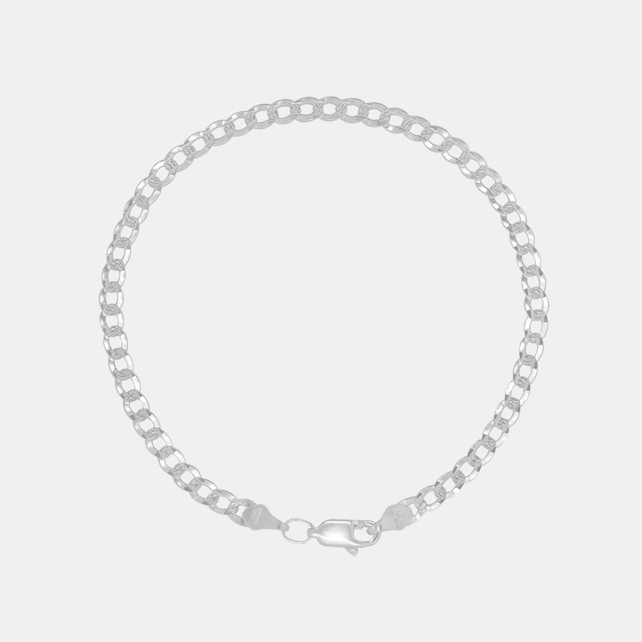 Pulsera Curb Zegrinada 3mm Plata