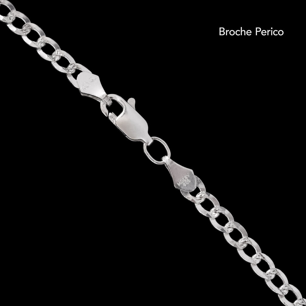 Pulsera Curb Zegrinada 3mm Plata