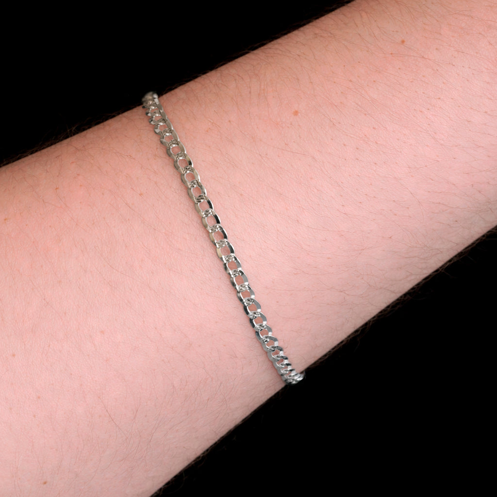 Pulsera Curb Zegrinada 3mm Plata