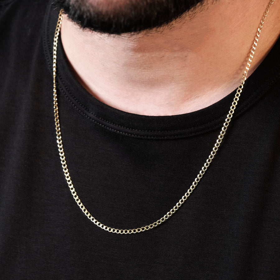 Curb 2mm (Oro Sólido) Cadena