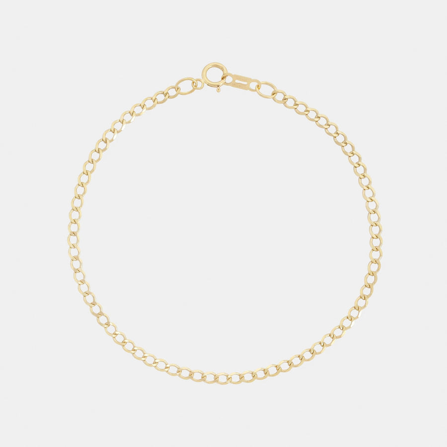 Pulsera Curb 2mm Oro Sólido