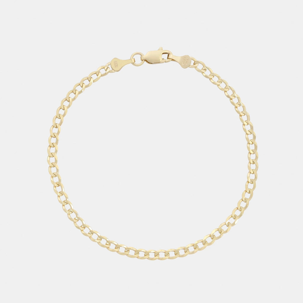 Curb 3mm (Oro Sólido) Pulsera