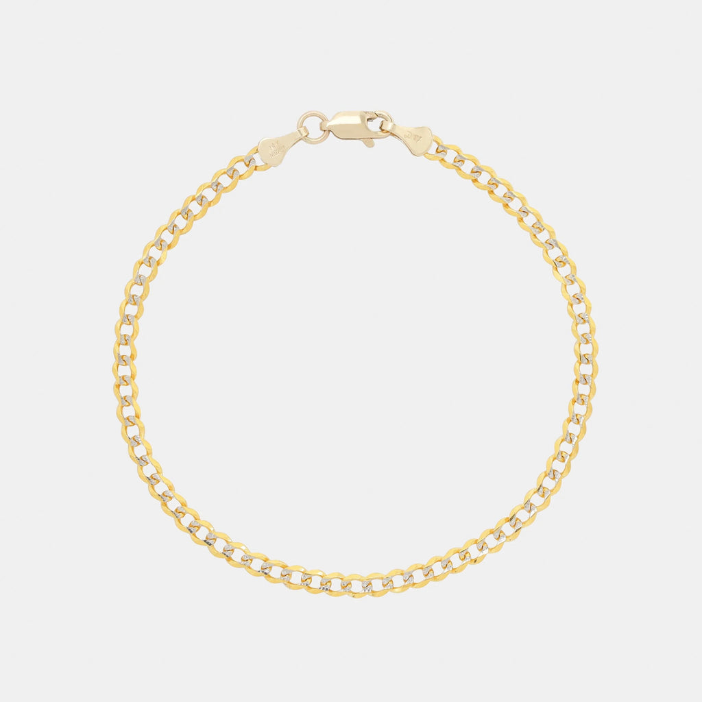 Curb Pavé 3mm (Oro Sólido) Pulsera