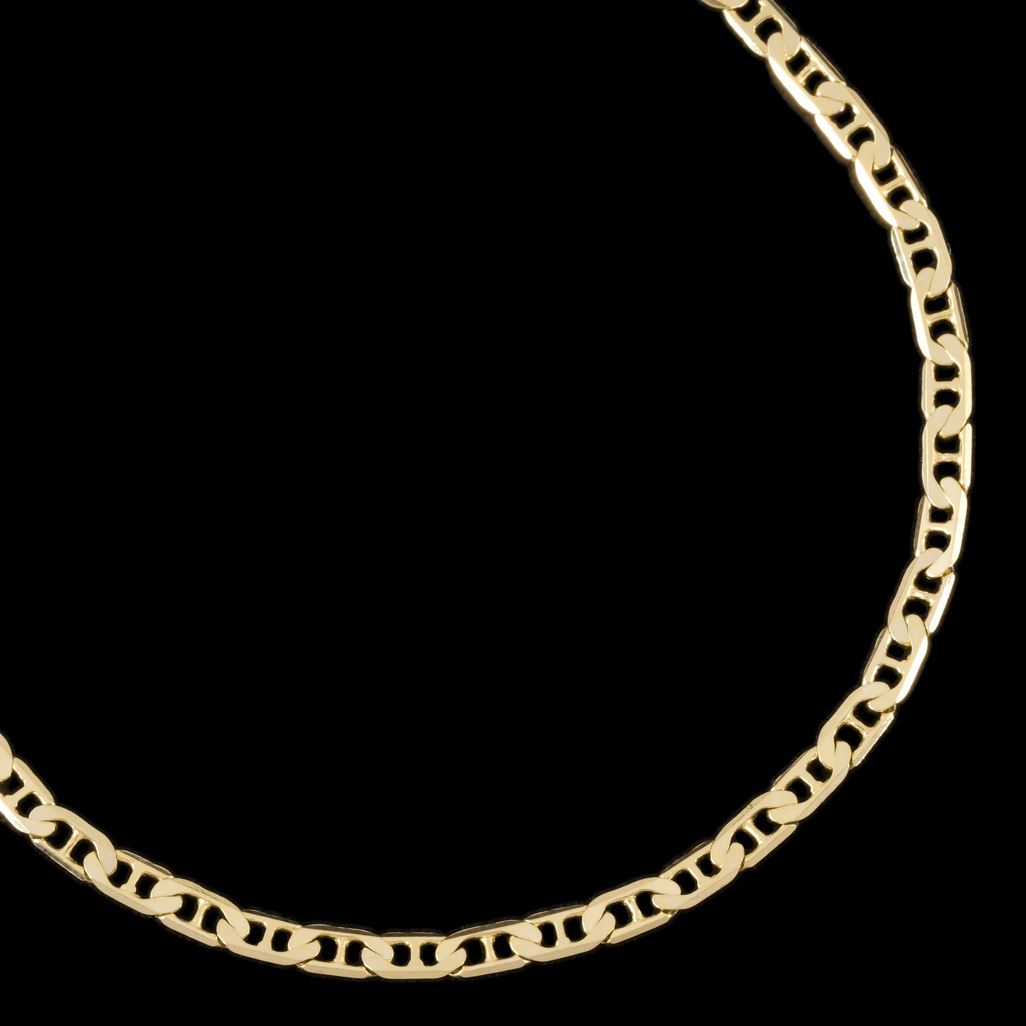 Ancla Martillada 3mm (Oro Sólido) Cadena