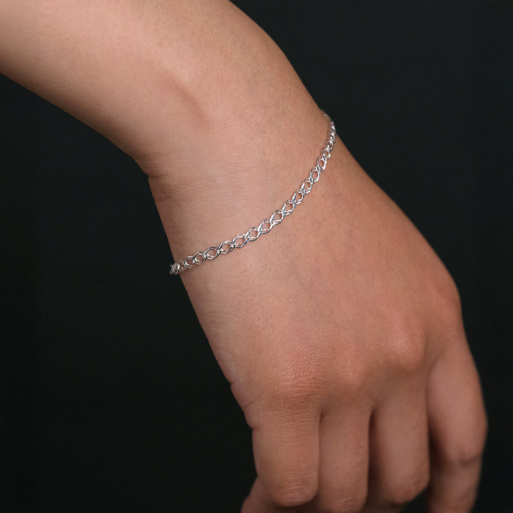 Doble Rombo 3mm (Plata) Pulsera