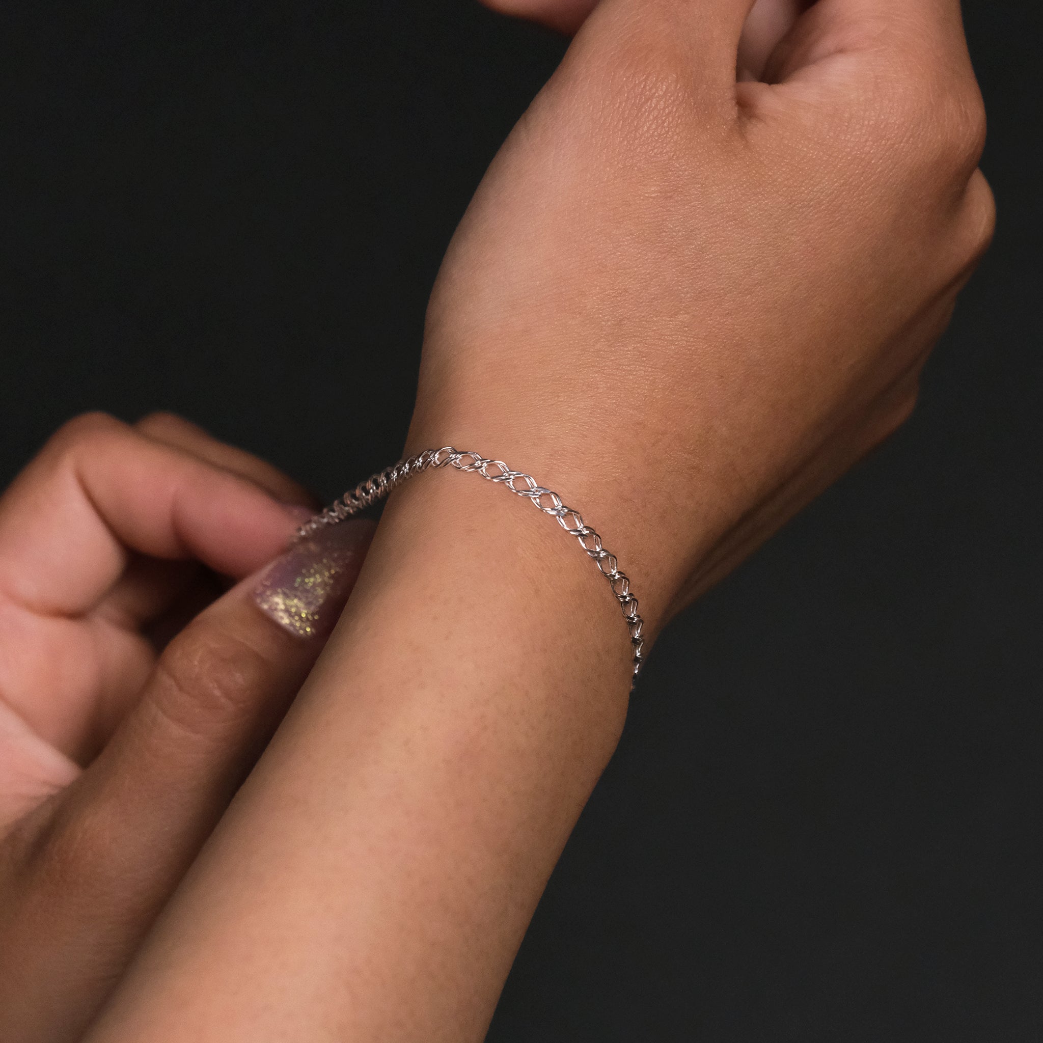 Doble Rombo 3mm (Plata) Pulsera