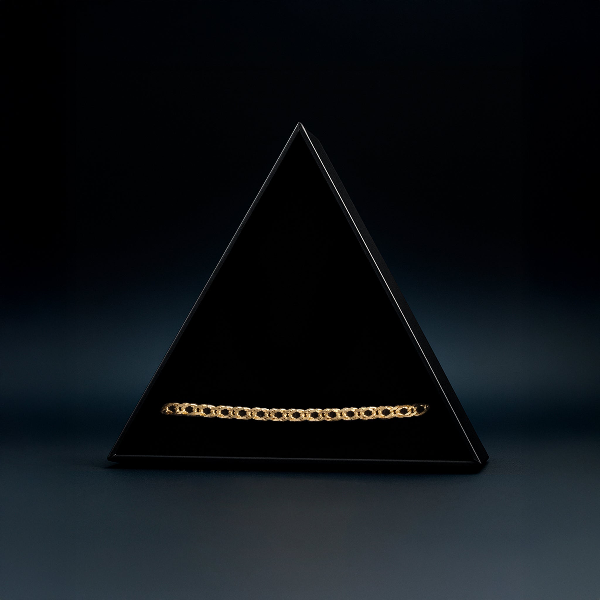 Doble Rombo 4mm (Oro Sólido) Pulsera