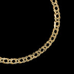 Pulsera Doble Rombo 4mm Oro Sólido