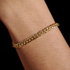 Pulsera Doble Rombo 4mm Oro Sólido