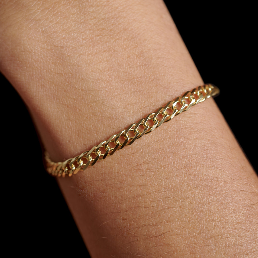 Doble Rombo 4mm (Oro Sólido) Pulsera