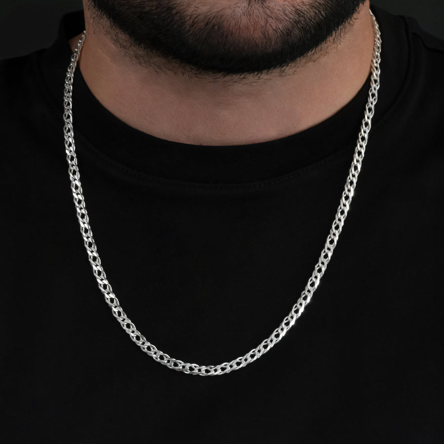 Doble Rombo 4mm (Plata) Cadena
