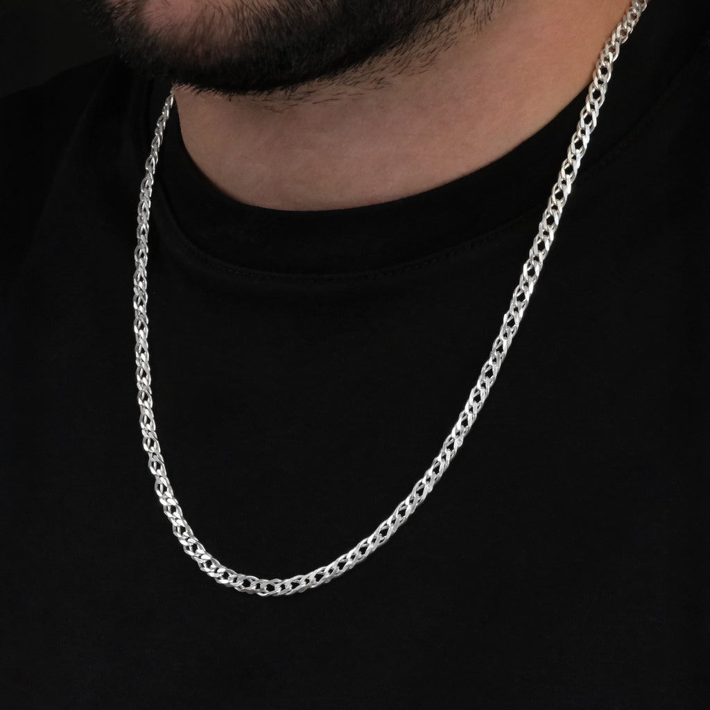 Doble Rombo 4mm (Plata) Cadena