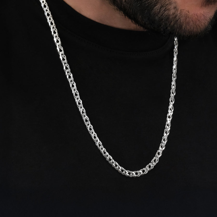 Doble Rombo 4mm (Plata) Cadena