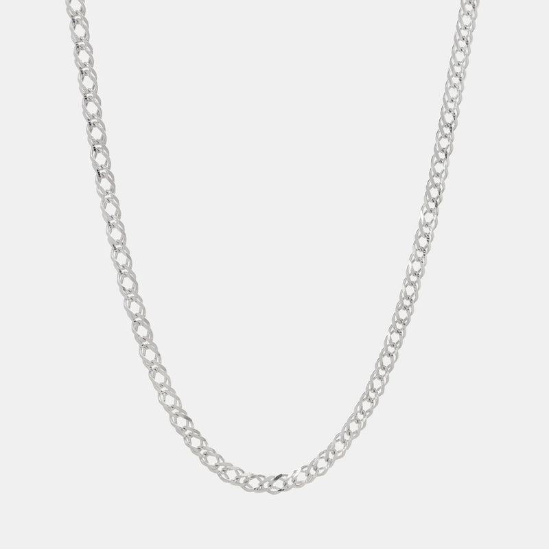 Cadena Doble Rombo Zegrinada 5mm Plata