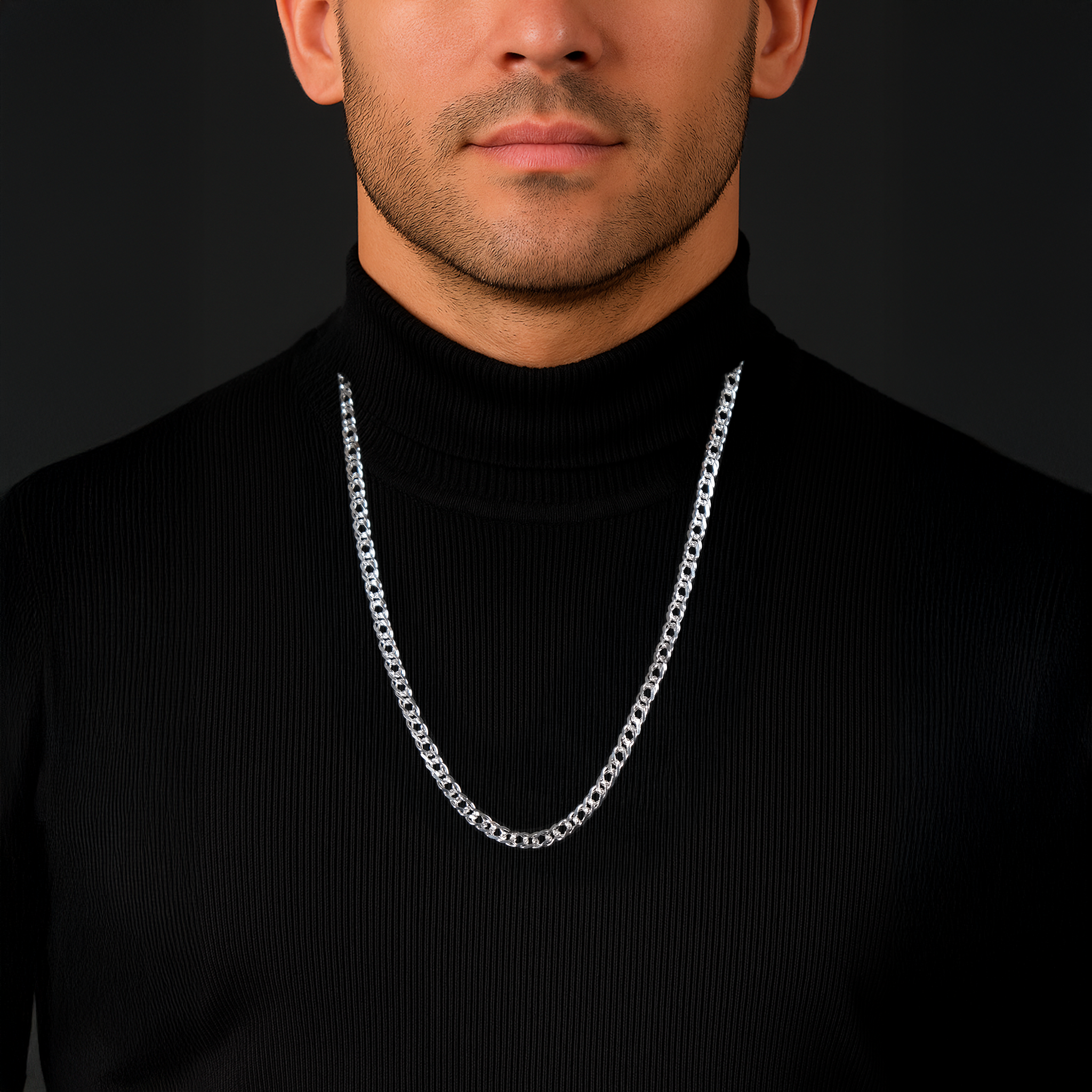 Doble Rombo Zegrinada 5mm (Plata) Cadena