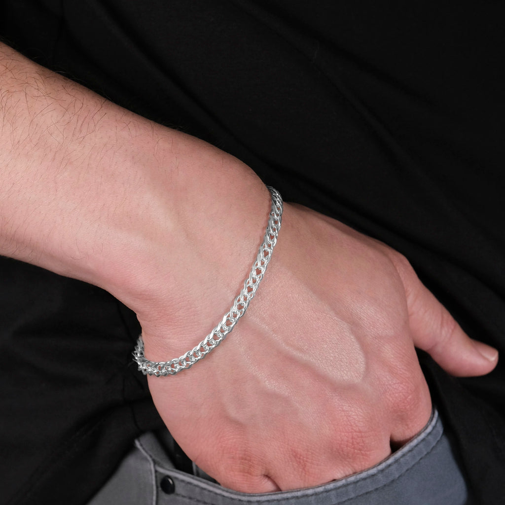 Doble Rombo Zegrinada 5mm (Plata) Pulsera