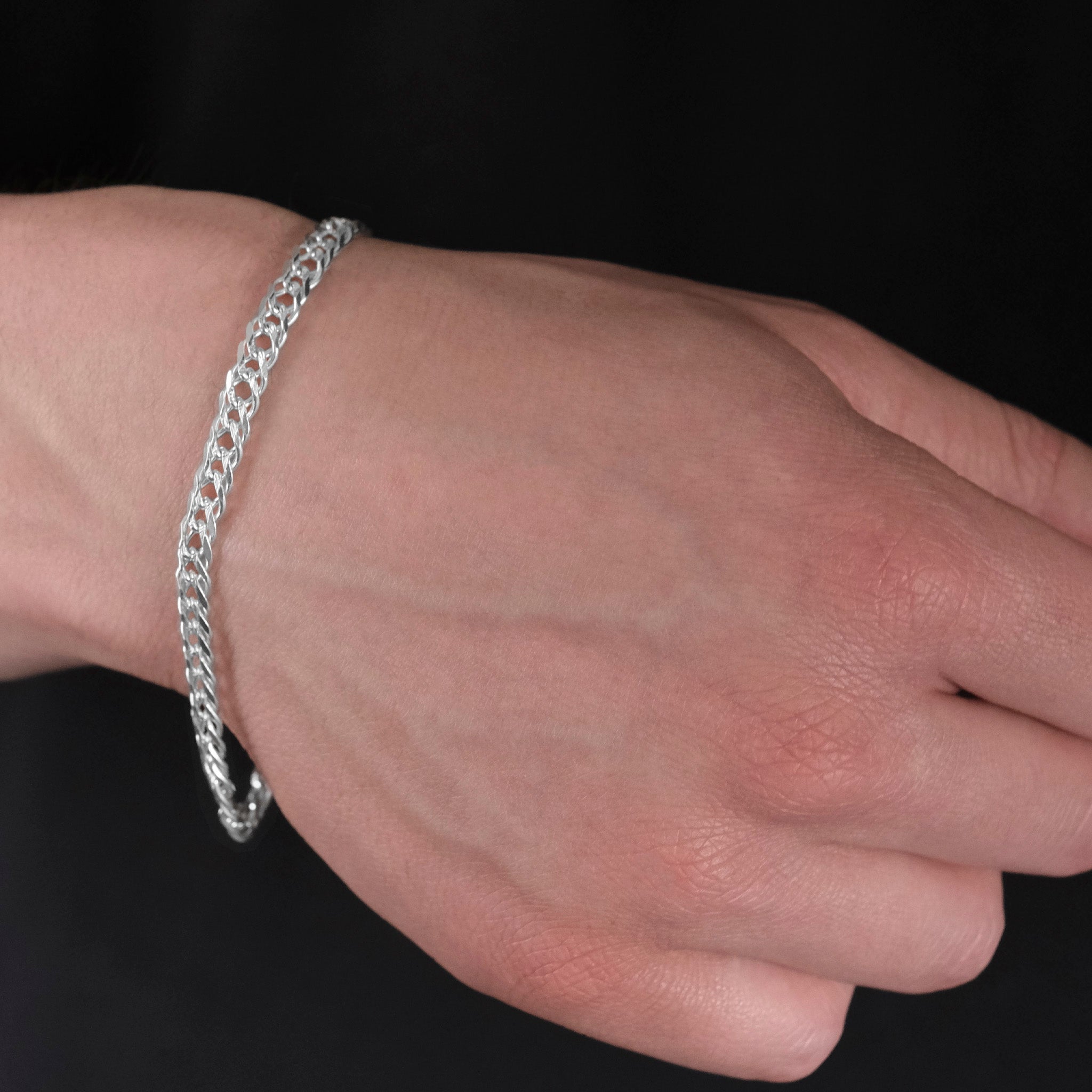 Doble Rombo Zegrinada 5mm (Plata) Pulsera