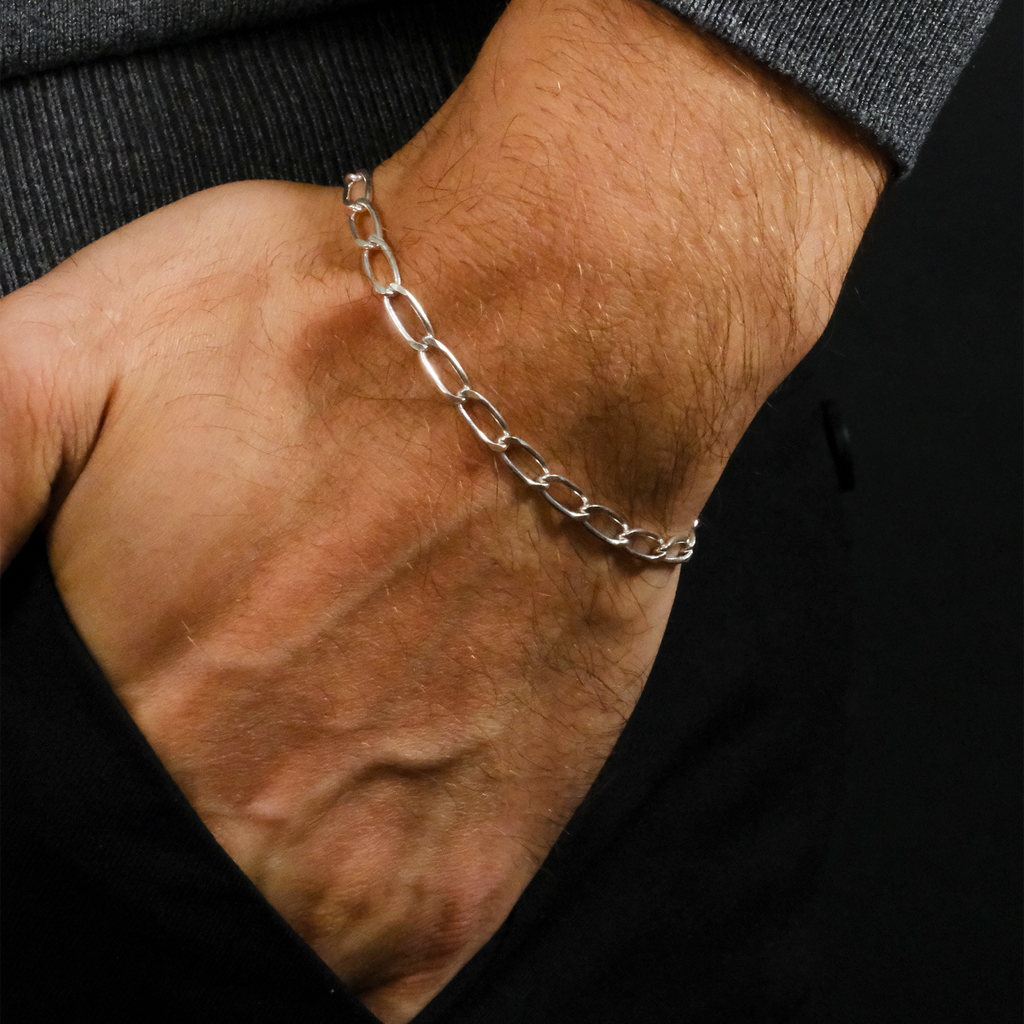 Figaro 0X1 Ligera 5mm (Plata) Pulsera