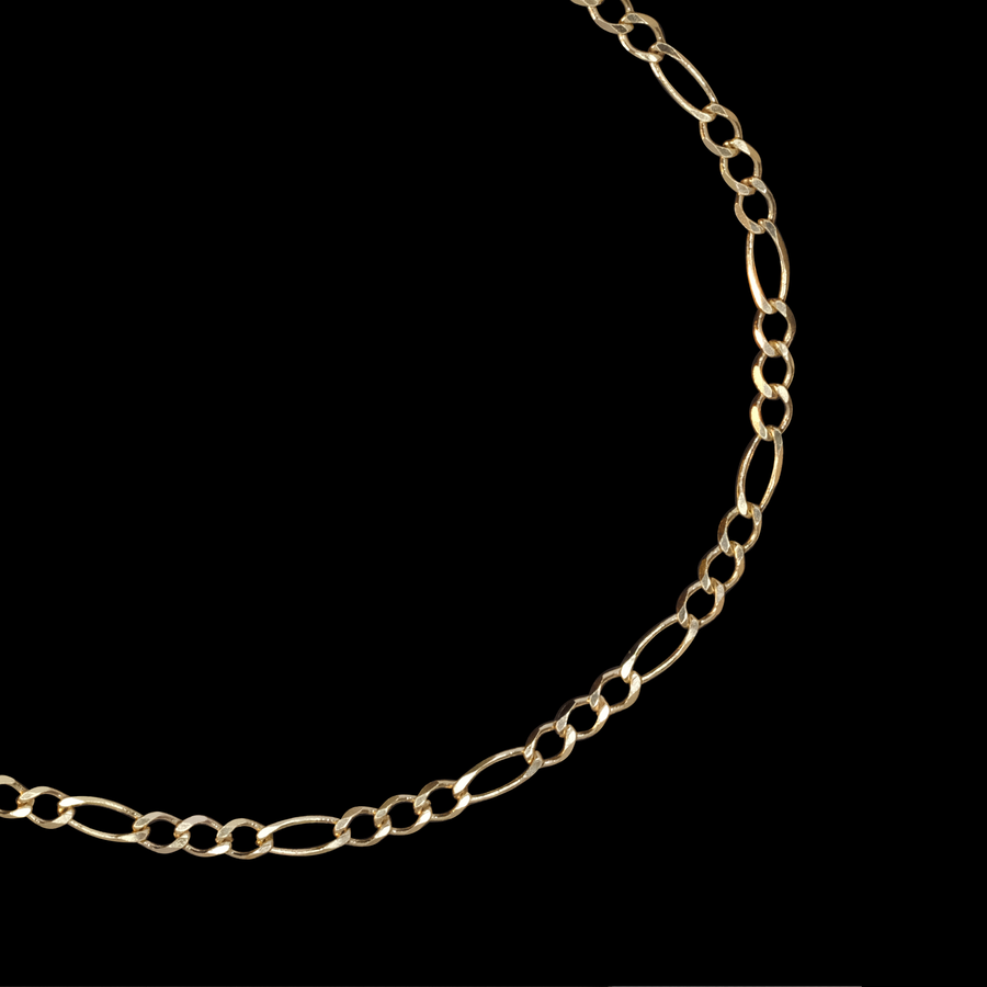 Fígaro 3X1 2.5mm (Oro Sólido) Cadena