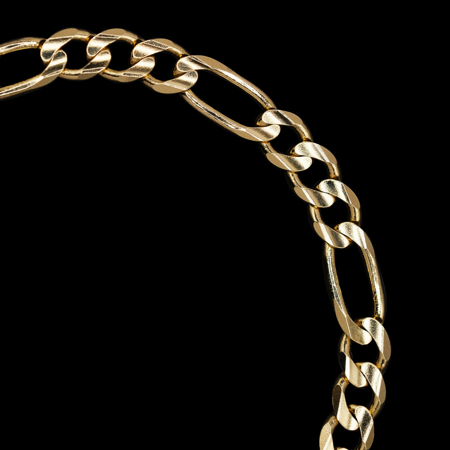 Figaro 3X1 6mm (Oro Sólido) Pulsera