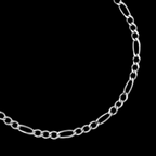 Cadena Figaro 3x1 2mm Plata