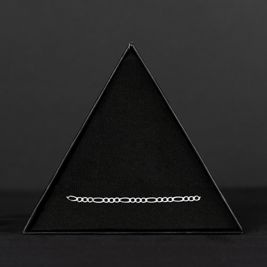 Figaro 3x1 3mm (Plata) Pulsera