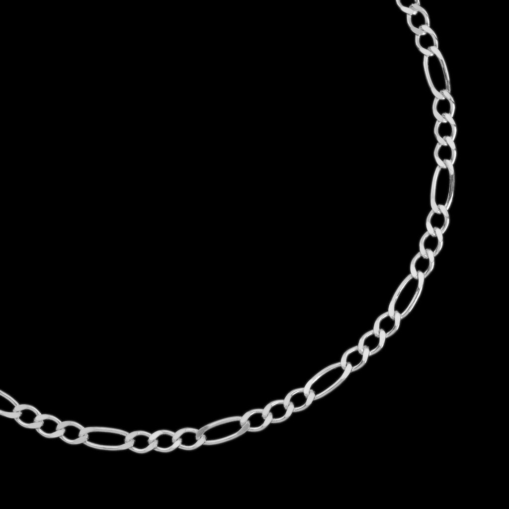 Figaro 3x1 3mm (Plata) Pulsera