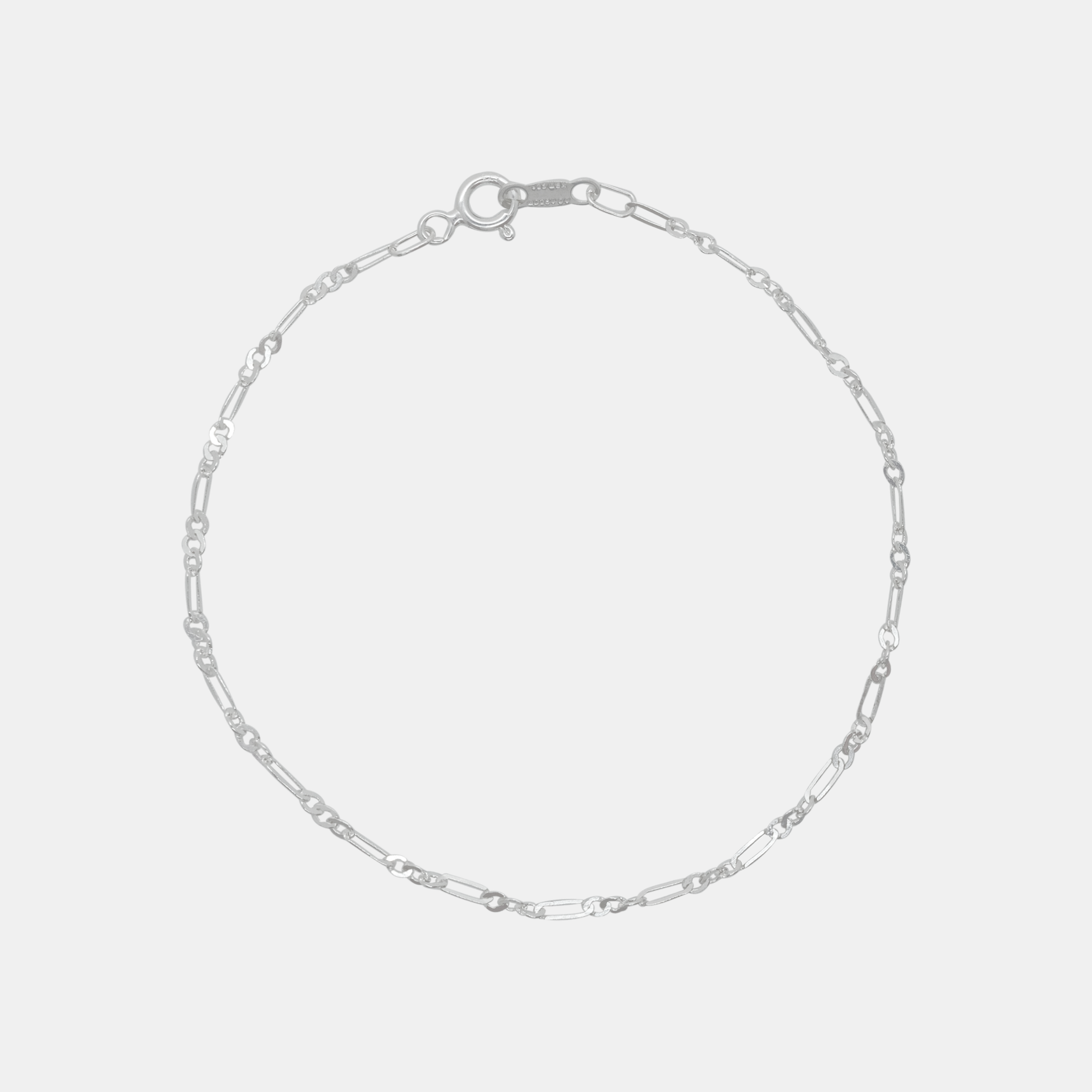 Pulsera Figaro 3x1 Torcida Plata