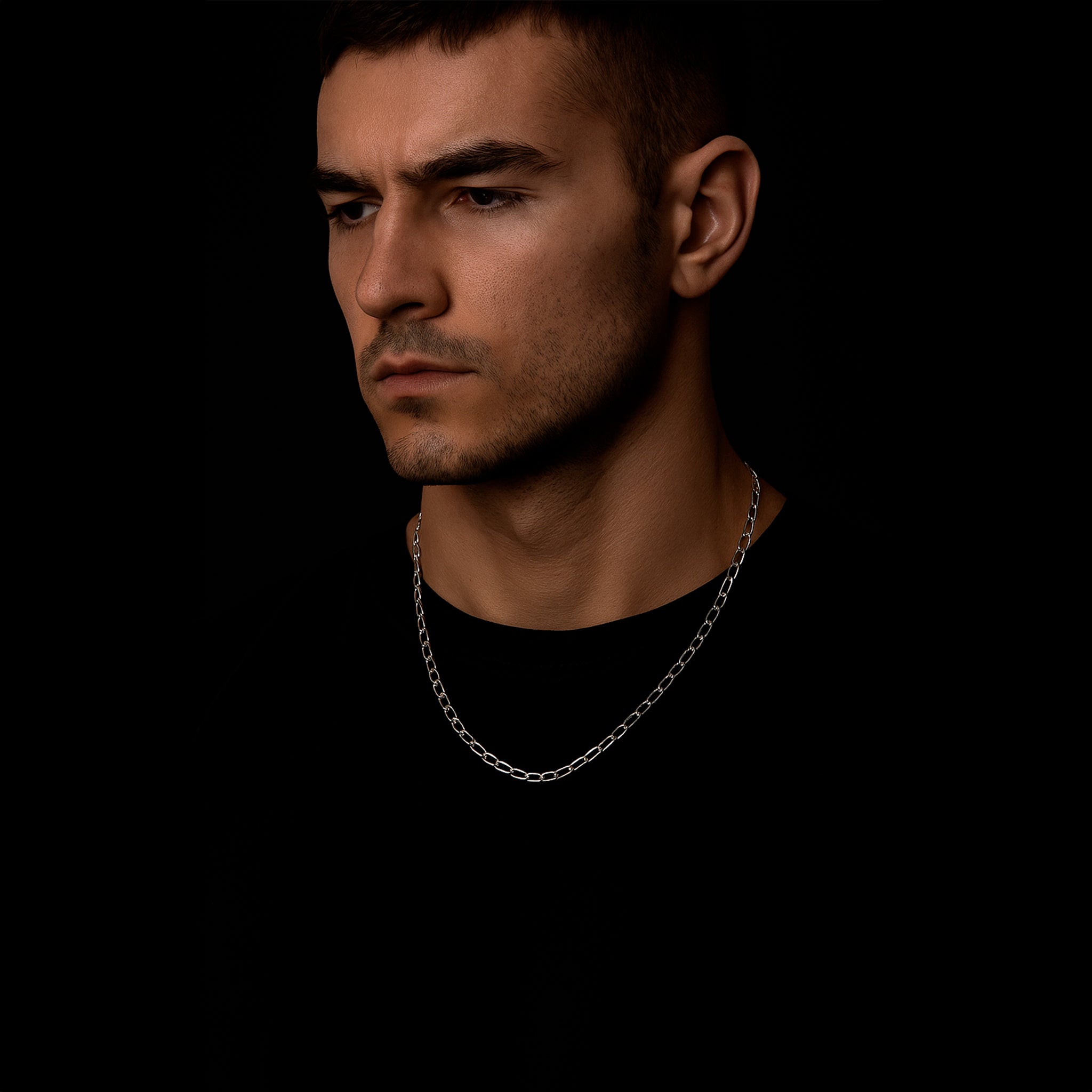 Figaro 0X1 Ligera 5mm (Plata) Cadena