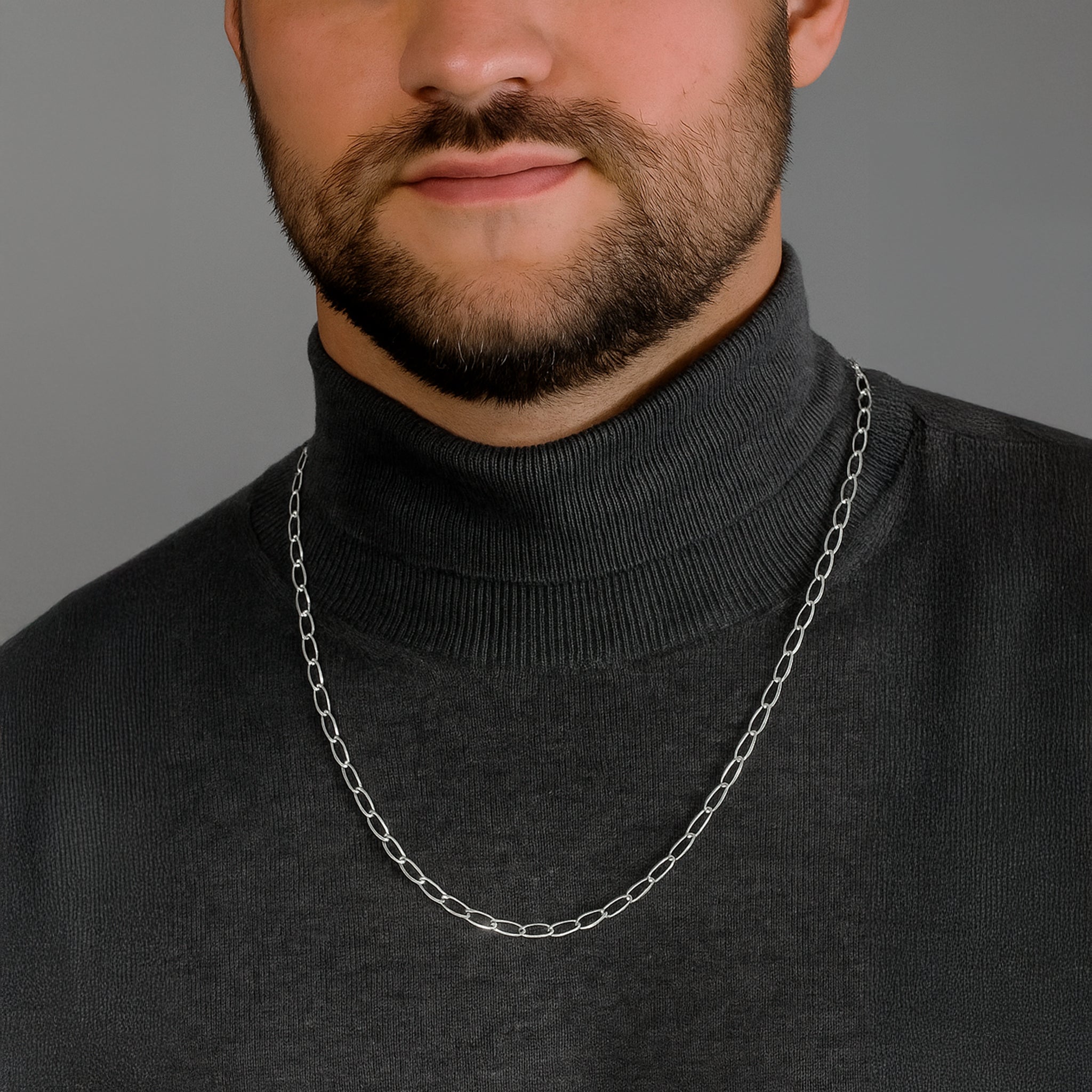 Figaro 0X1 Ligera 5mm (Plata) Cadena