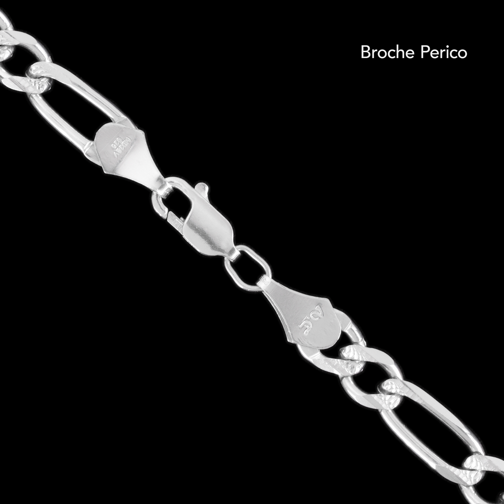 Cadena Figaro Súper Zegrinada 7mm Plata