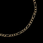 Pulsera Figaro 3X1 2.5mm Oro Sólido