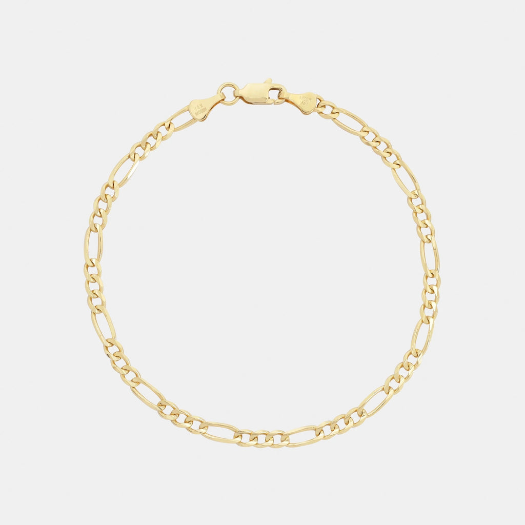 Figaro 3X1 3.5mm (Oro Sólido) Pulsera