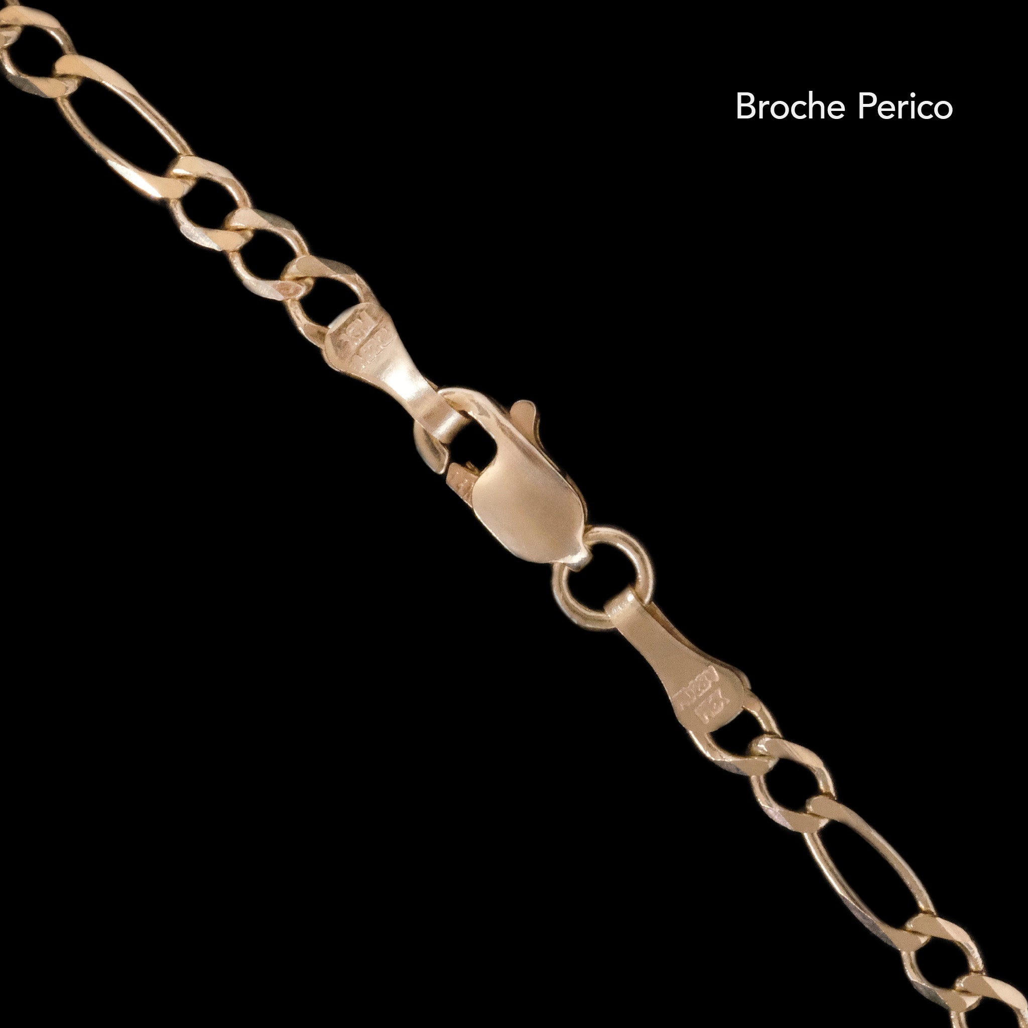 Figaro 3X1 3.5mm (Oro Sólido) Pulsera