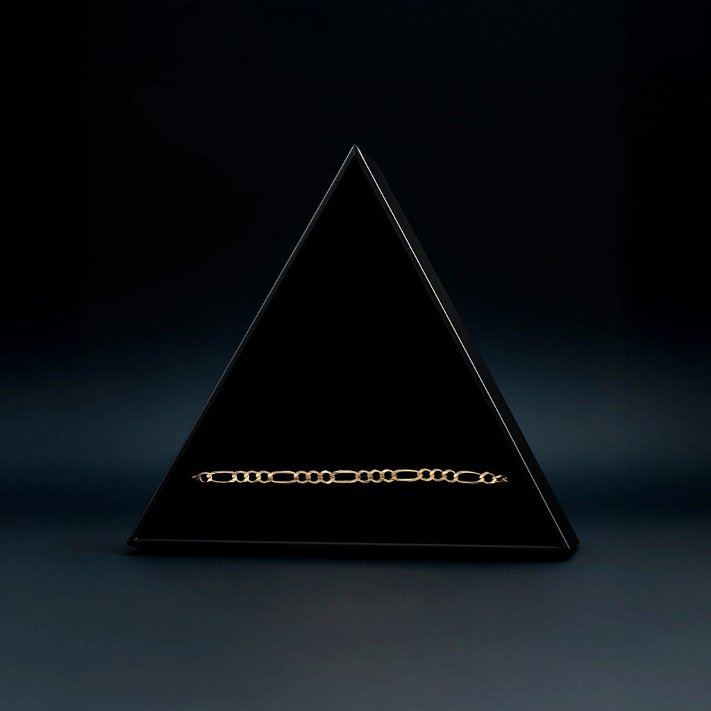 Figaro 3X1 3.5mm (Oro Sólido) Pulsera