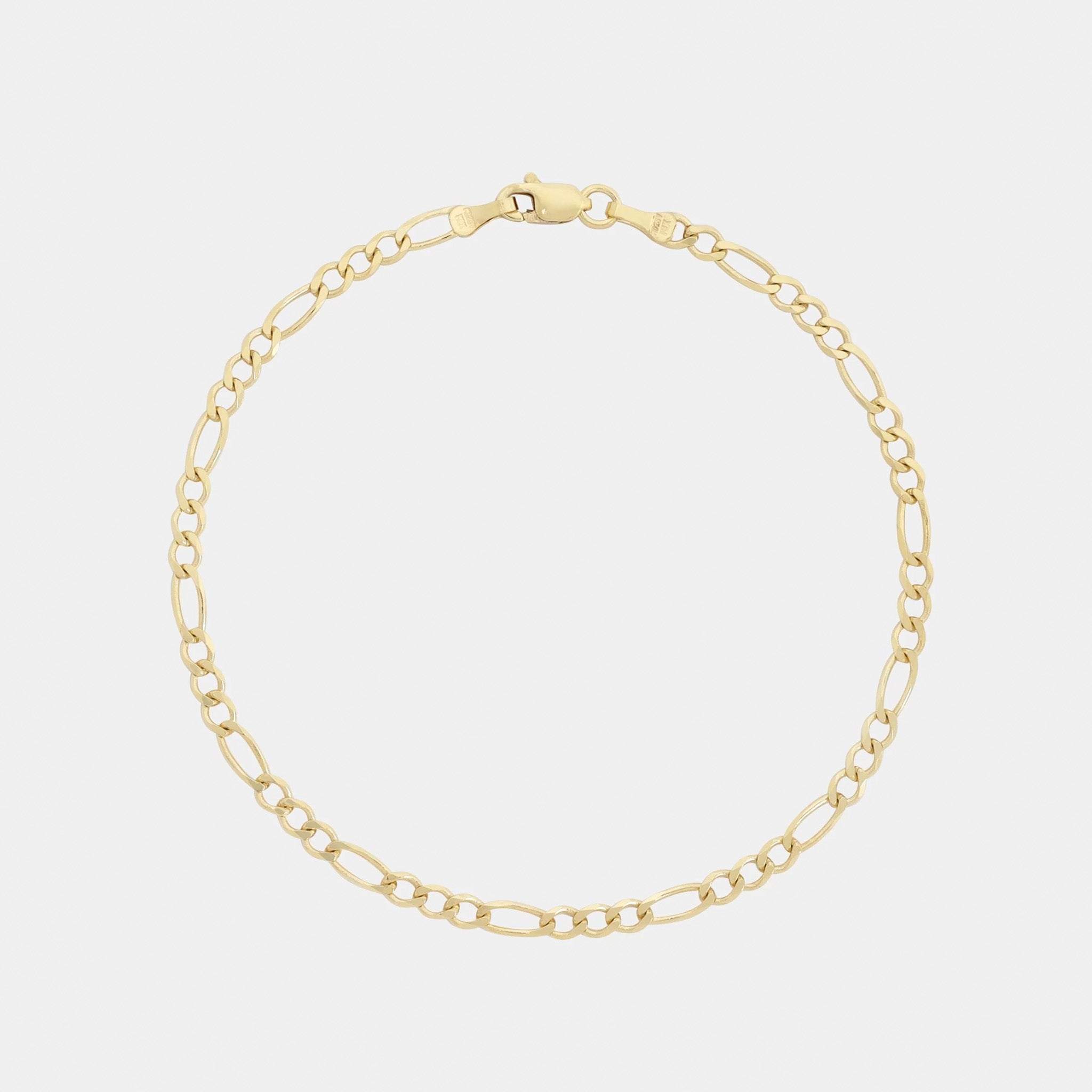 Figaro 3X1 3mm (Oro Sólido) Pulsera