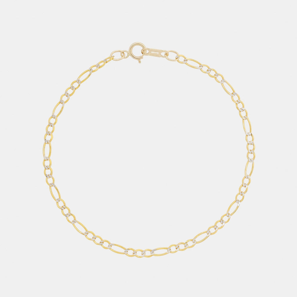 Figaro 3X1 Pave 2mm (Oro Sólido) Pulsera