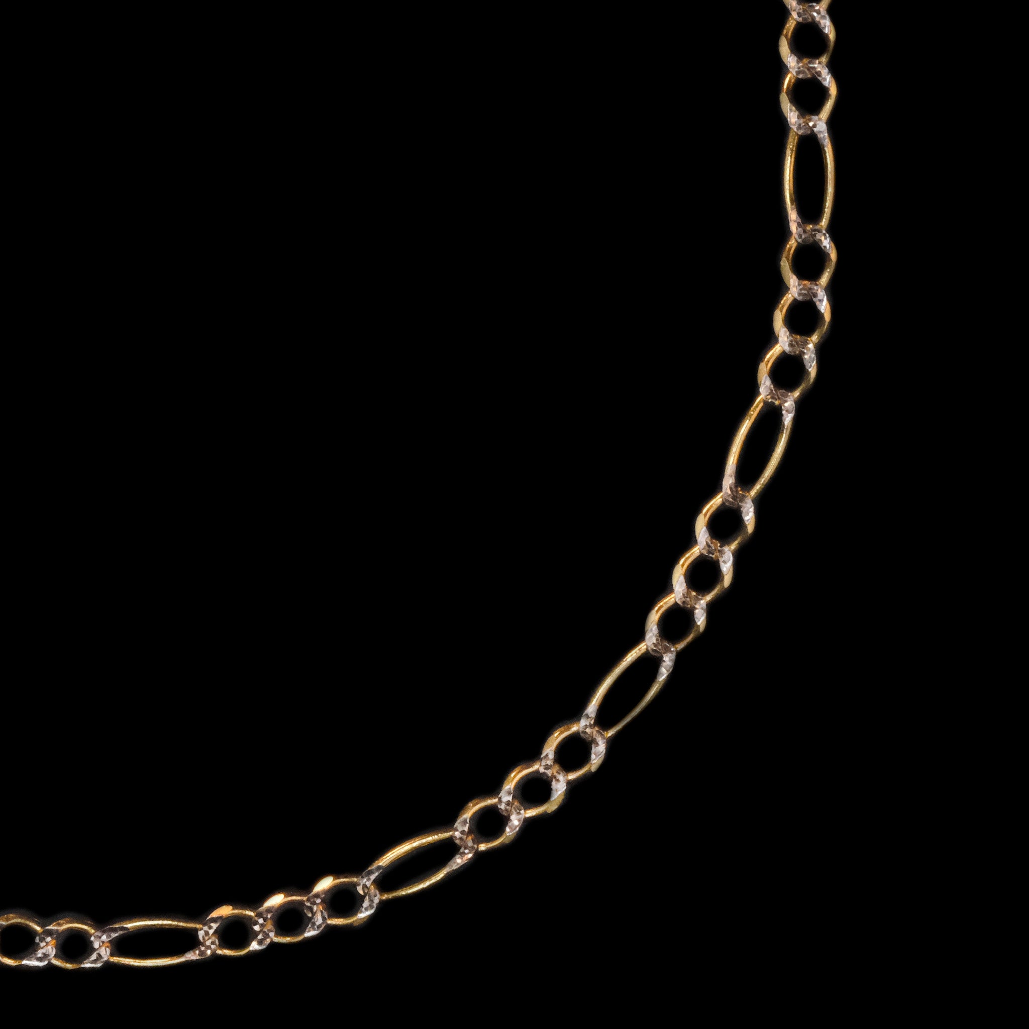 Figaro 3X1 Pave 3mm (Oro Sólido) Pulsera