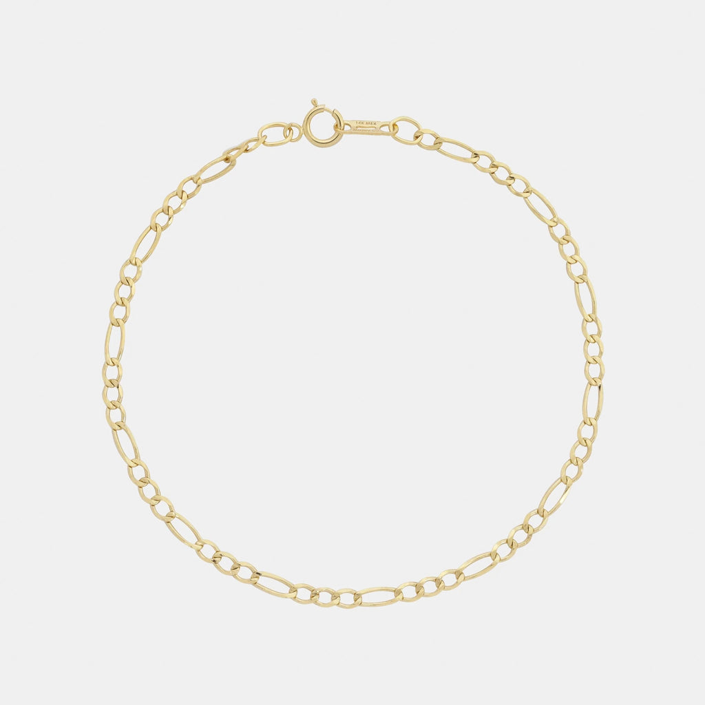 Figaro 3X1 2.5mm (Oro Sólido) Pulsera