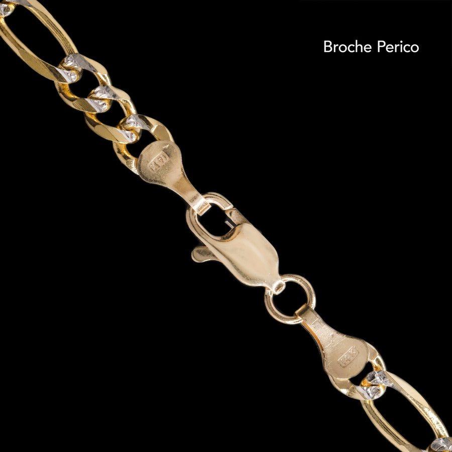 Fígaro 3X1 Pave 5mm (Oro Sólido) Cadena
