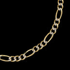 Cadena Fígaro 3x1 Pavé 5mm Oro Sólido