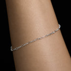 Pulsera Figaro 3x1 Torcida Plata