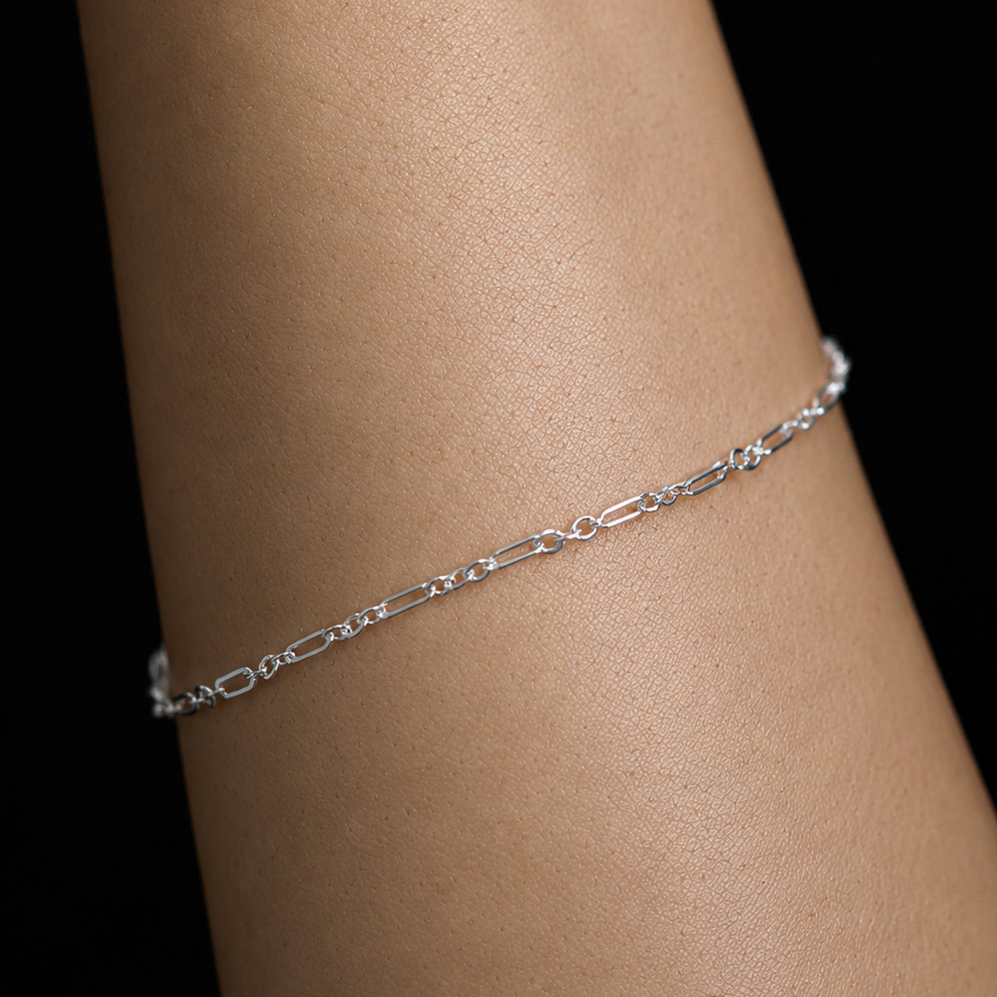 Pulsera Figaro 3x1 Torcida Plata