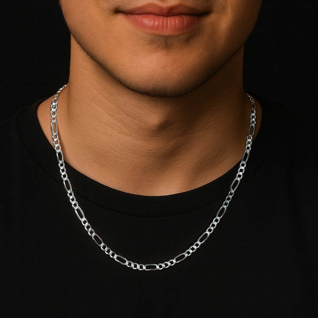 Figaro Cubana Zegrinada 5mm (Plata) Cadena