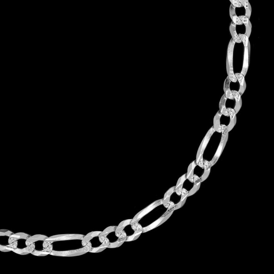 Figaro Cubana Zegrinada 5mm (Plata) Cadena