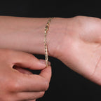 Ancla Martillada 4mm (Oro Sólido) Pulsera