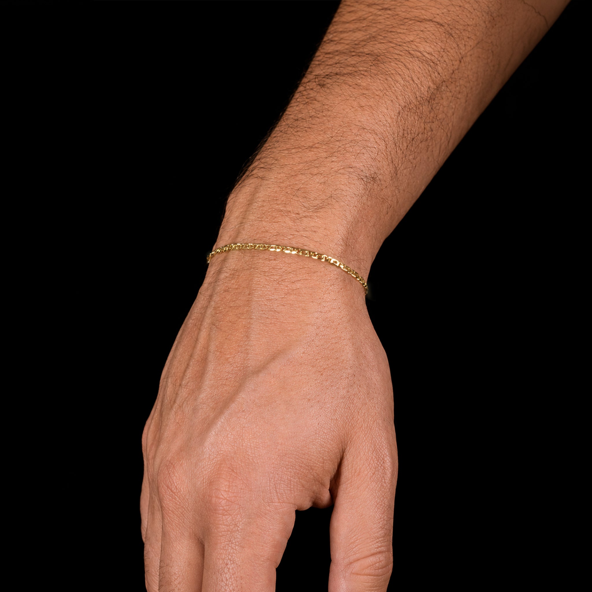 Pulsera Perniche 2mm Oro Sólido 14k