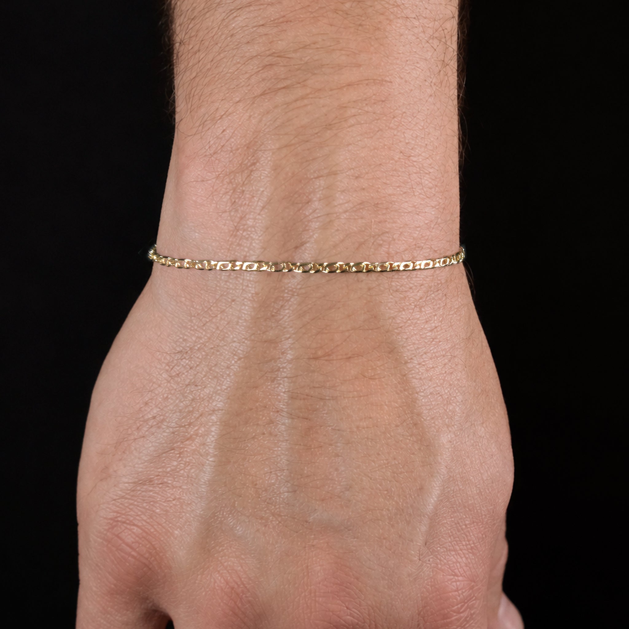 Pulsera Perniche 2mm Oro Sólido 14k