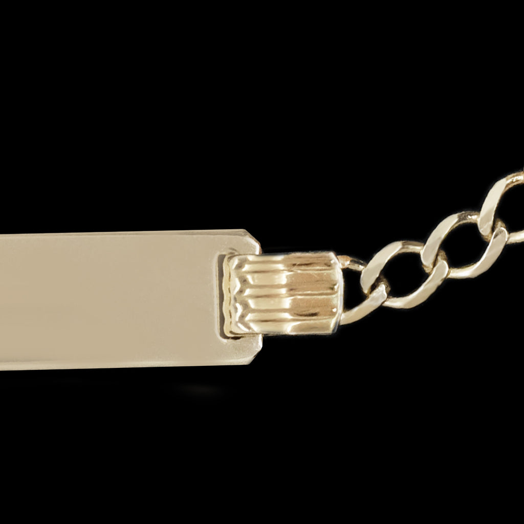 Esclava Curb Baby 2mm Oro Sólido Placa 5mm