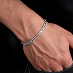 Pulsera Ancla Martillada Danesa 4mm Plata